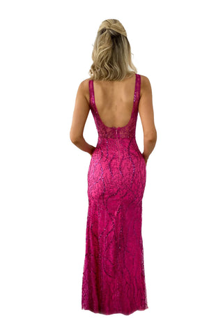 Glittery Long Prom Dress with a Slit